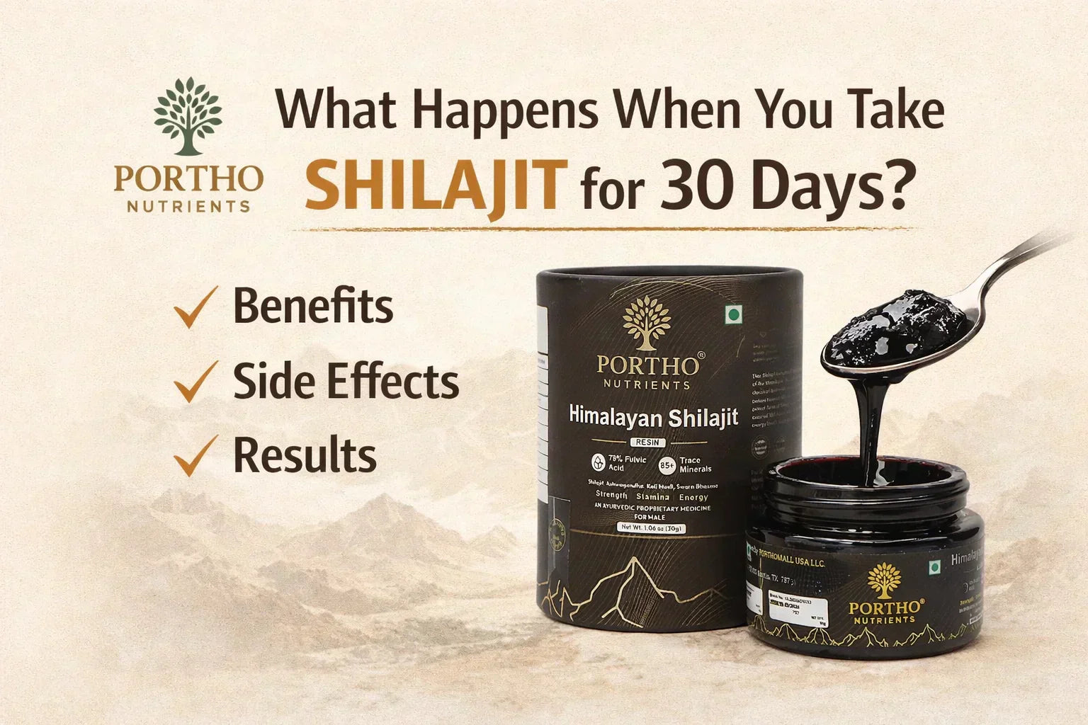Shilajit 30 day timeline showing energy boost, strength, stamina, hormone balance and full shilajit benefits week by week