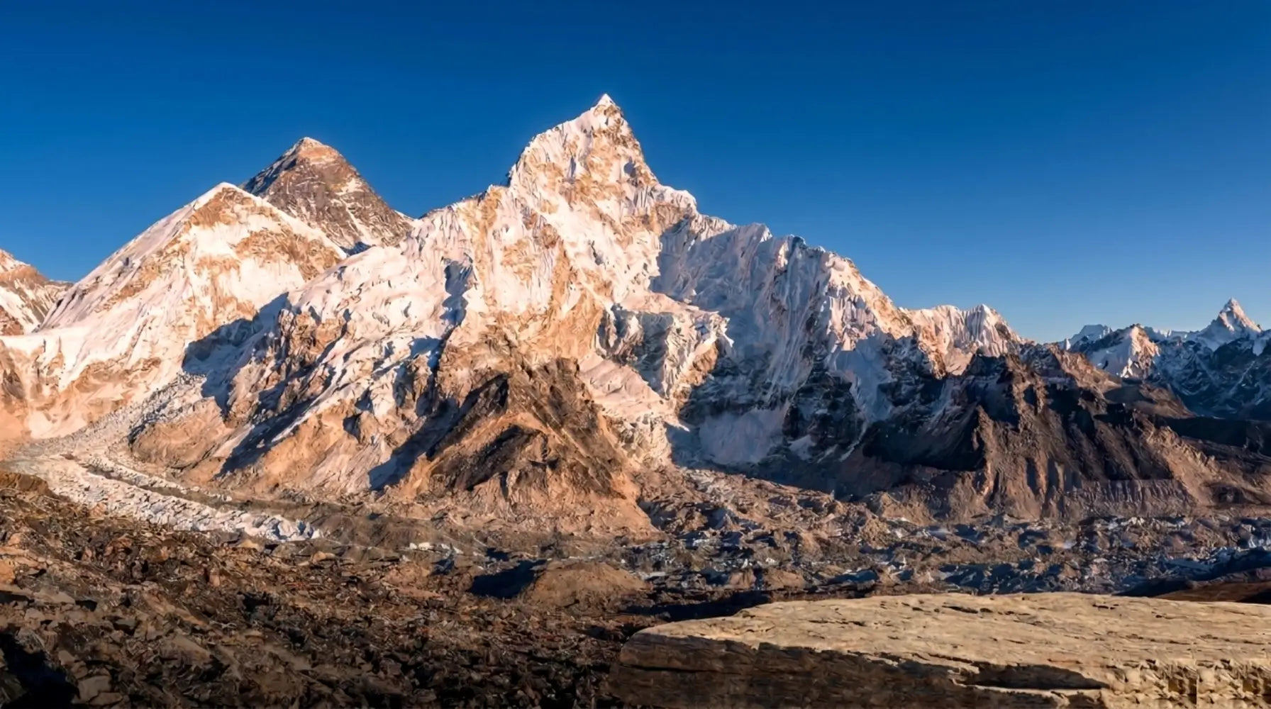 mountains with snow and sunlight 