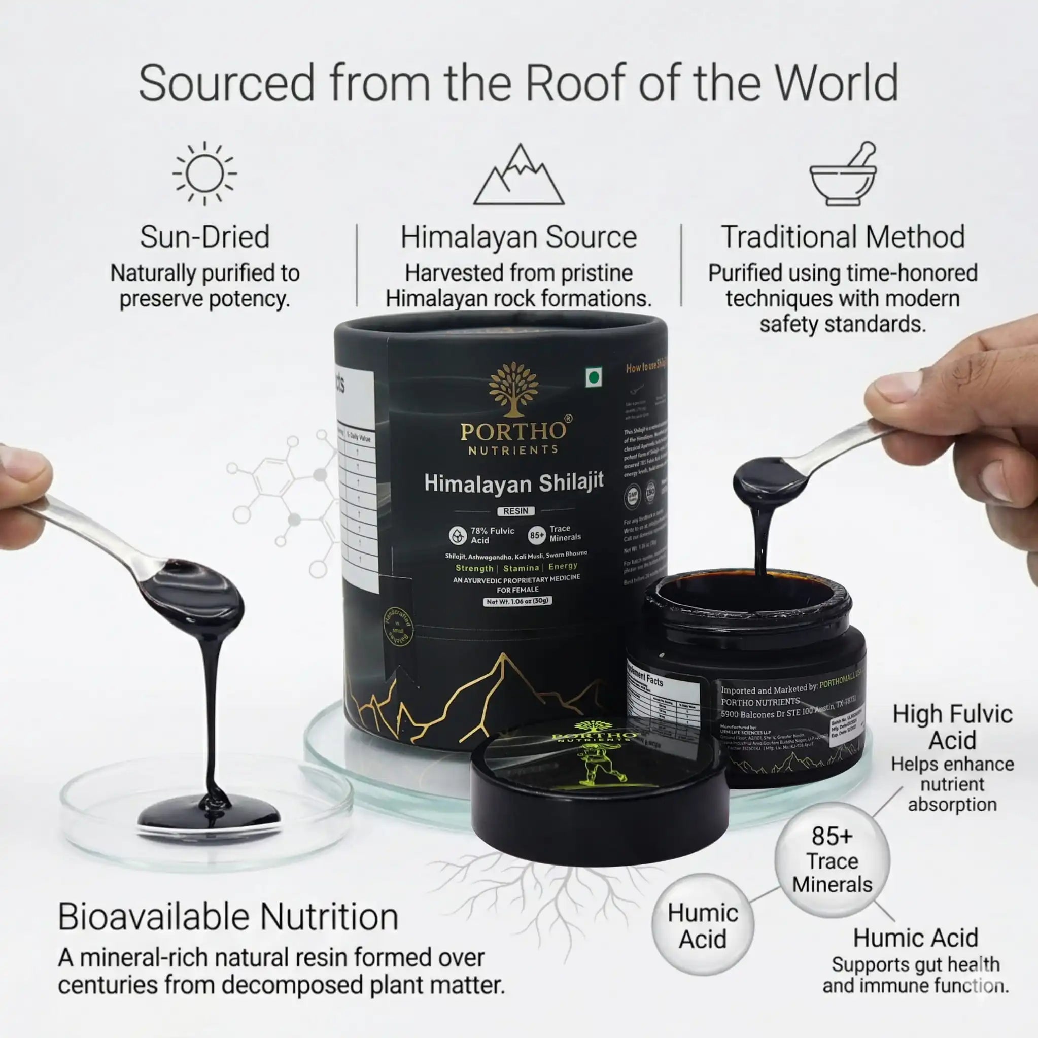 Pure Himalayan Shilajit Resin for Women | 78% Fulvic Acid | Shilagite | Salajith | Mumijo | 30g Secondary image