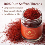 pure saffron threads in a jar long threads